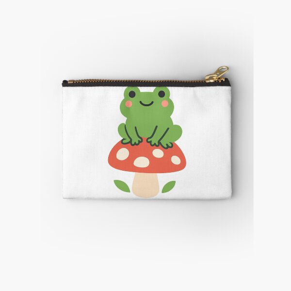 Item preview, Cute Kawaii Frog Sitting on Mushroom - Cottagecore Aesthetic Sticker Vector Design designed and sold by Nubian Style.