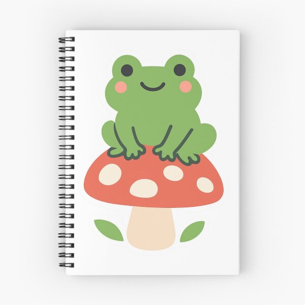 Item preview, Cute Kawaii Frog Sitting on Mushroom - Cottagecore Aesthetic Sticker Vector Design designed and sold by Nubian Style.
