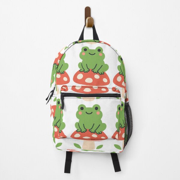 Item preview, Cute Kawaii Frog Sitting on Mushroom - Cottagecore Aesthetic Sticker Vector Design designed and sold by Nubian Style.
