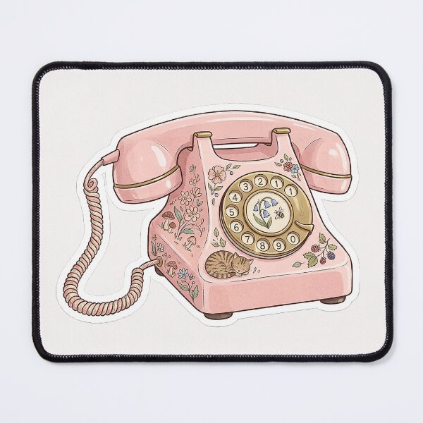 Item preview, Retro Pink Rotary Phone Aesthetic - Vintage Telephone Sticker Vector Design designed and sold by Nubian Style.