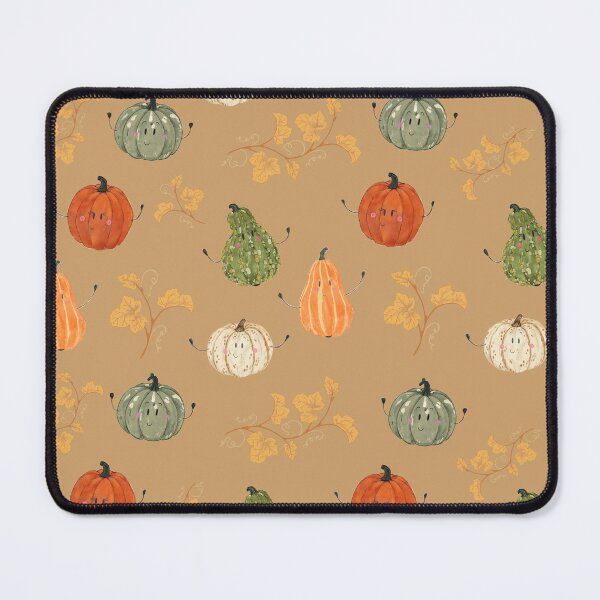 Item preview, Kawaii Autumn Pumpkin Harvest Cozy with Golden Leaves on Caramel designed and sold by somecallmeninastudio .