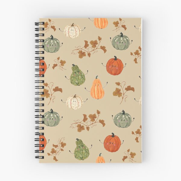 Item preview, Kawaii Autumn Pumpkin Harvest Cozy with Leaves on Warm Beige  designed and sold by somecallmeninastudio .