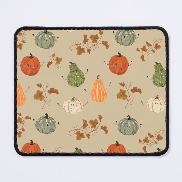Item preview, Kawaii Autumn Pumpkin Harvest Cozy with Leaves on Warm Beige designed and sold by somecallmeninastudio .