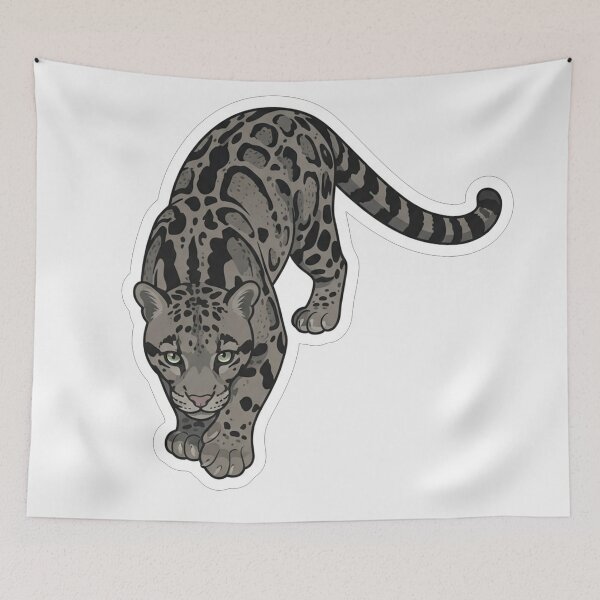 Item preview, Majestic Leopard Walking Downward Wildlife Illustration designed and sold by Owcomm.
