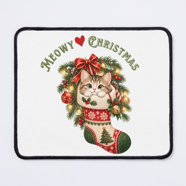 Item preview, Meowy Christmas Kitten in Holiday Stocking designed and sold by mycute-stickers.