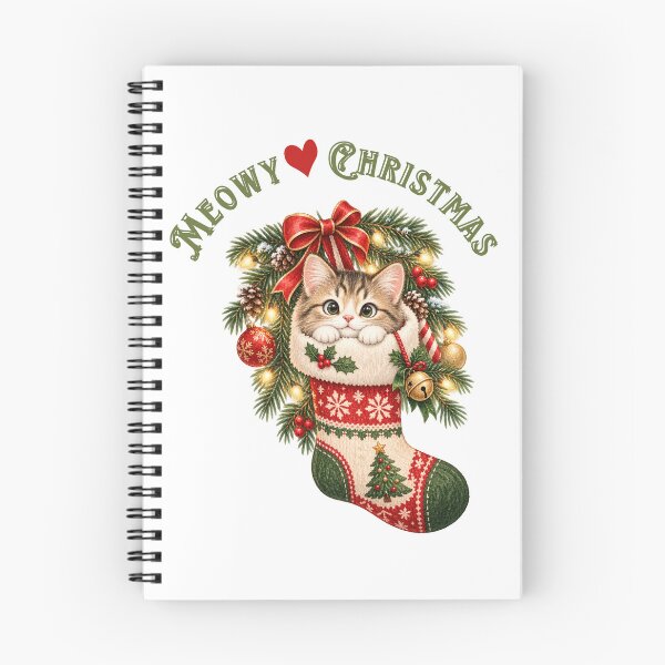 Item preview, Meowy Christmas Kitten in Holiday Stocking designed and sold by mycute-stickers.