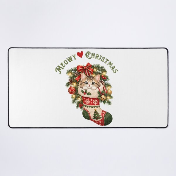Item preview, Meowy Christmas Kitten in Holiday Stocking designed and sold by mycute-stickers.