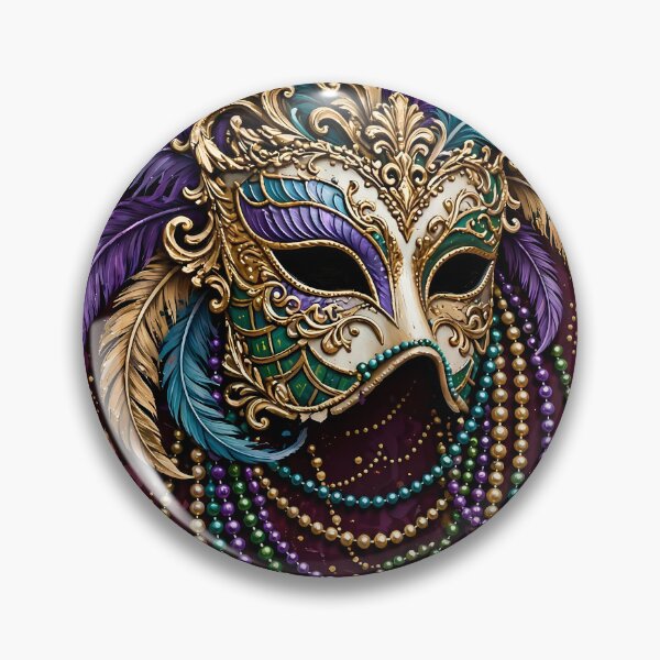 Item preview, Carnival Gold Bead Feather Mask Art designed and sold by Legend Has It.