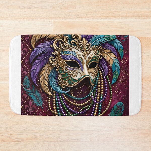 Item preview, Carnival Gold Bead Feather Mask Art designed and sold by Legend Has It.