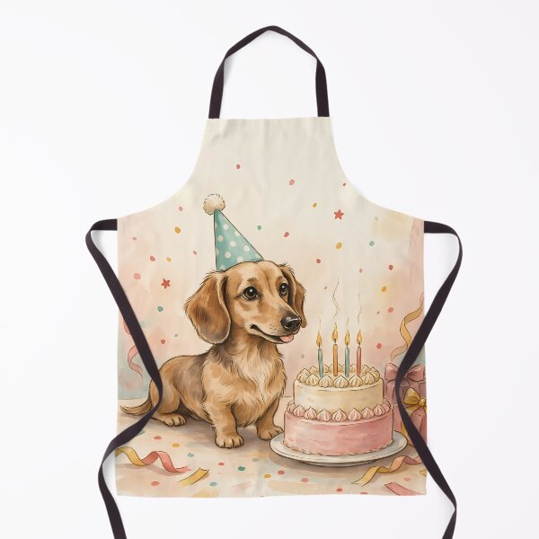 Item preview, Dachshund with Two-Tier Birthday Cake Watercolor Illustration designed and sold by SellingWSarah17.