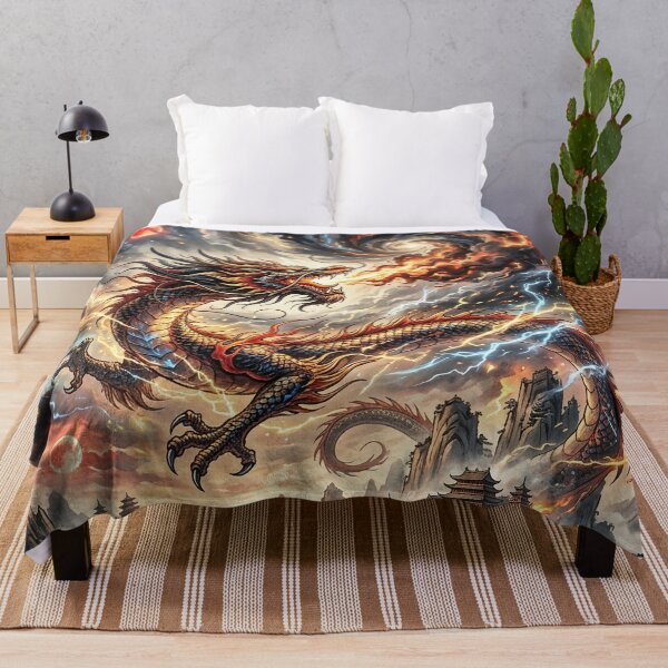 Item preview, Chinese Dragon - Fire and Lightning Fantasy Art designed and sold by Lucid Dream Pixel.
