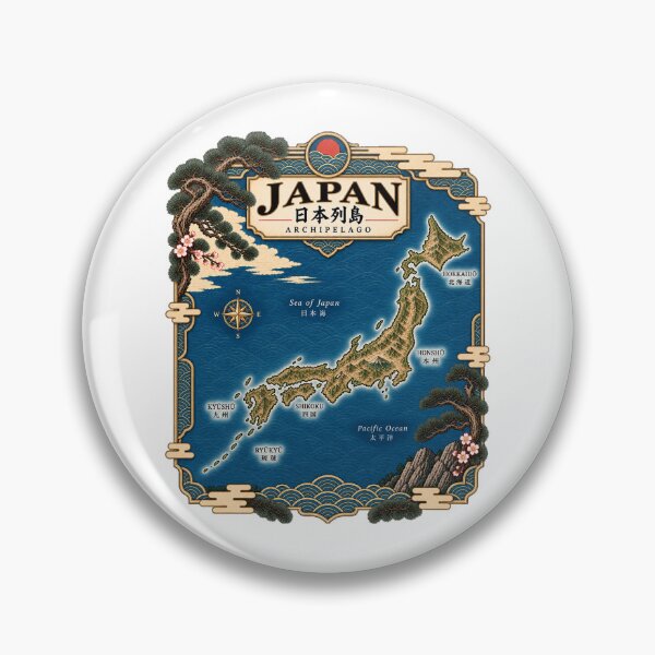 Item preview, Japan Archipelago Map — Vintage Japanese Cartography designed and sold by Larkfound Studio.