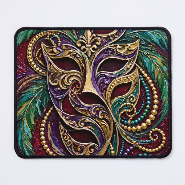 Item preview, Carnival Gold Mask Feathers Beads Art designed and sold by Legend Has It.
