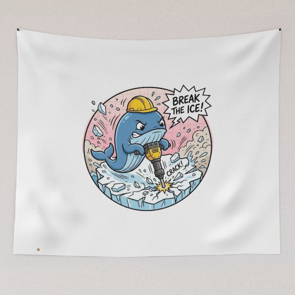 Item preview, Funny Whale Jackhammer Break The Ice Meme designed and sold by jeshands.