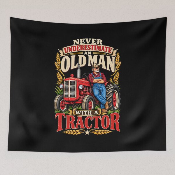 Item preview, Never Underestimate An Old Man With A Tractor .. Funny Farmer Gift designed and sold by Ridaelb.