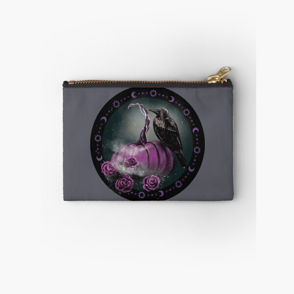 Item preview, Celestial Raven on Purple Pumpkin – Gothic Moonlit Autumn Art designed and sold by ArtistsAtticWI.