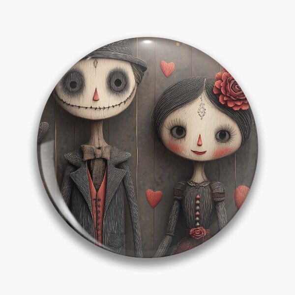 Item preview, Creepy Valentine’s Day Marionette Couple designed and sold by Boddicca.