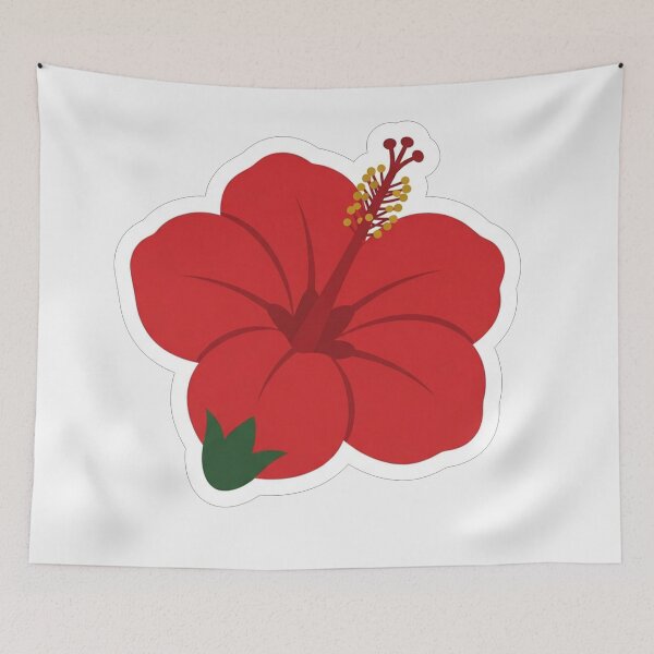 Item preview, Vibrant Red Tropical Hibiscus Flower Illustration designed and sold by Owcomm.