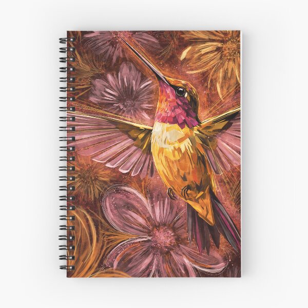 Item preview, Golden Hummingbird Abstract Floral Painting designed and sold by SellingWSarah17.