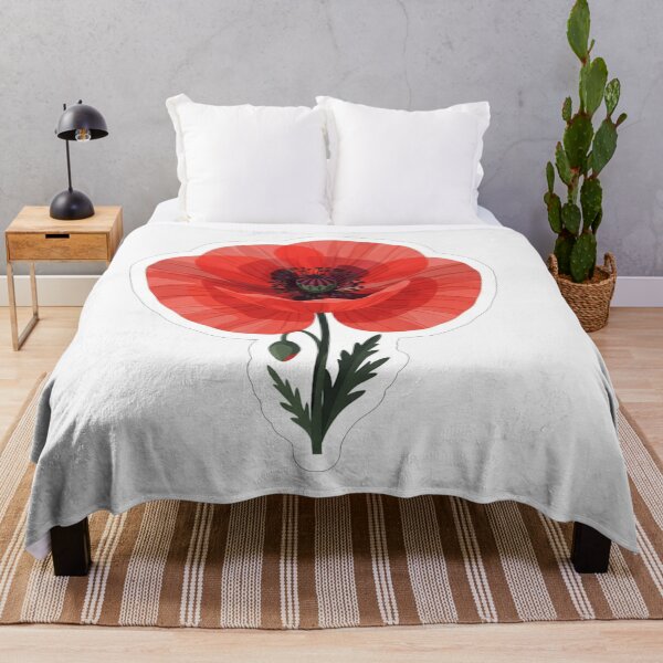 Item preview, Vibrant Red Poppy Flower Botanical Illustration designed and sold by Owcomm.