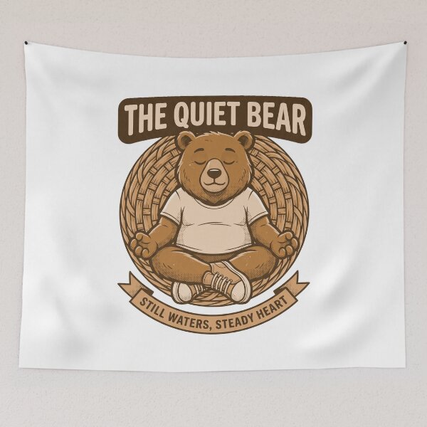 Item preview, Meditating Bear Still Waters Mascot designed and sold by NullSpacePrints.