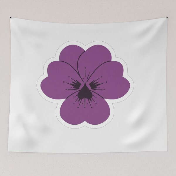 Item preview, Purple Pansy Flower Minimalist Botanical Illustration designed and sold by Owcomm.