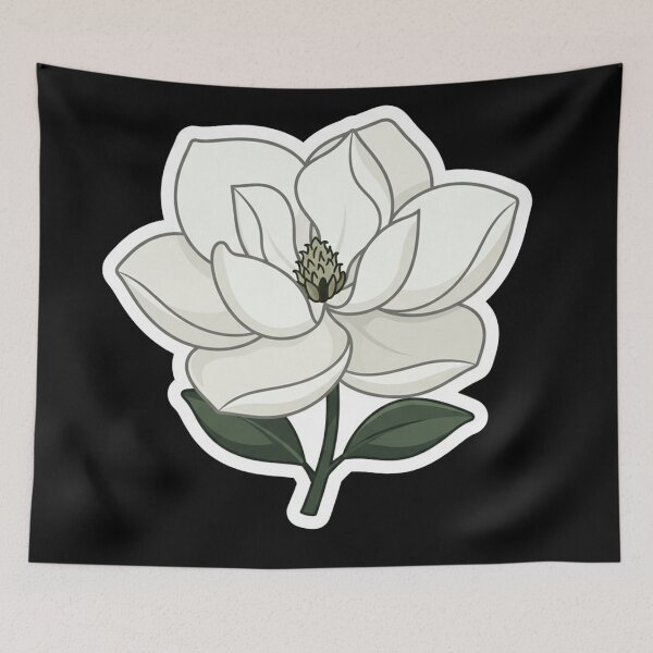 Item preview, Elegant White Magnolia Flower Botanical Illustration designed and sold by Owcomm.