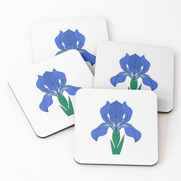 Item preview, Vibrant Blue Iris Flower Botanical Illustration designed and sold by Owcomm.