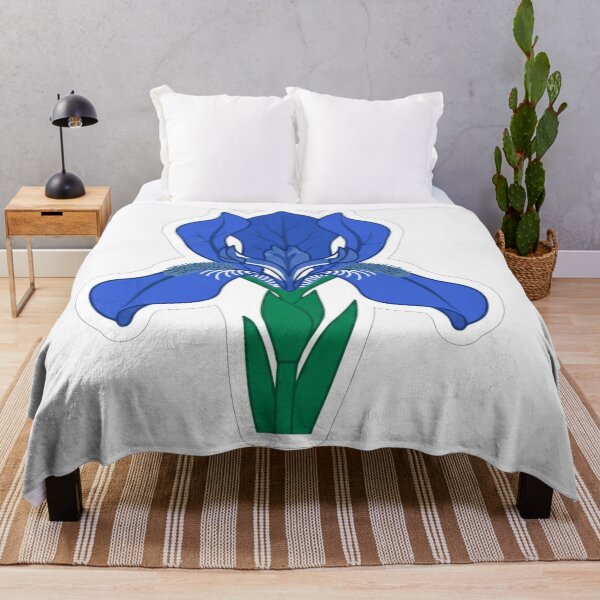 Item preview, Vibrant Blue Iris Flower Botanical Illustration designed and sold by Owcomm.