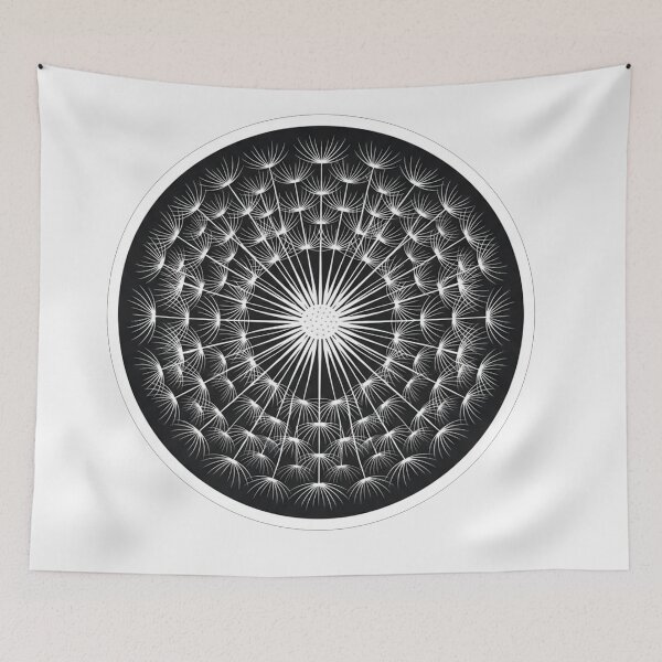 Item preview, Geometric Dandelion Mandala Floral Circle Illustration designed and sold by Owcomm.