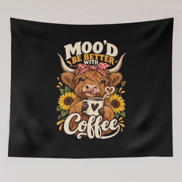 Item preview, Moo’d Be Better With Coffee .. Funny Highland Cow Coffee Lover designed and sold by Ridaelb.