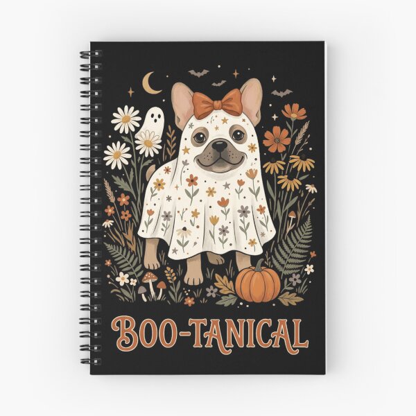 Item preview, Boo-tanical Ghost French Bulldog - Cute Floral Halloween Dog Art designed and sold by WillCraftx.