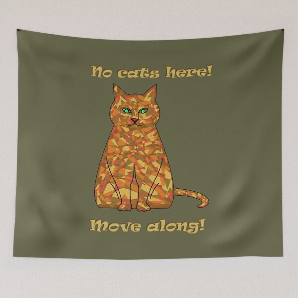 Item preview, Camouflaged cat: No cats here – move along! (Khaki background) designed and sold by yuretzius.