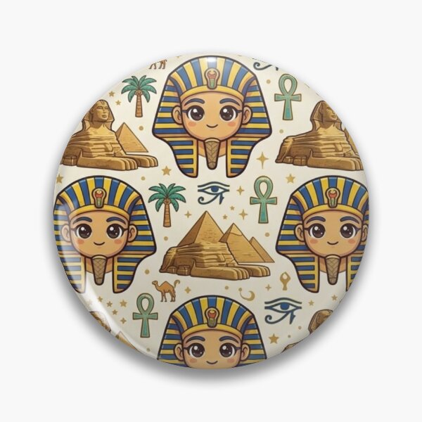 Item preview, Cute Chibi Pharaoh and Pyramids Aesthetic Pattern designed and sold by Galaxato.