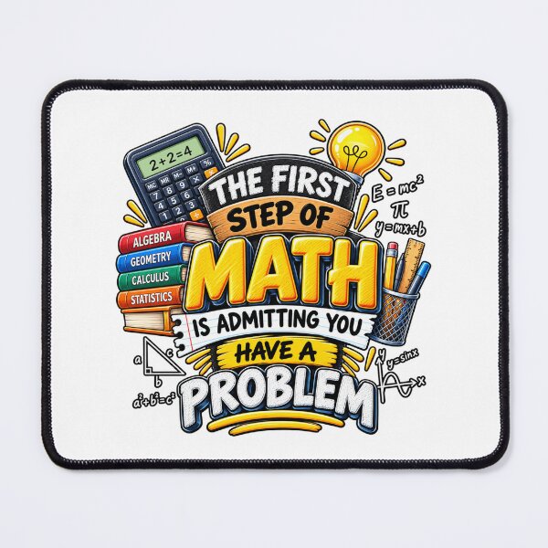 Item preview, The First Step of Math Is Admitting You Have a Problem Funny Math Teacher Student Humor designed and sold by 76Valeria.