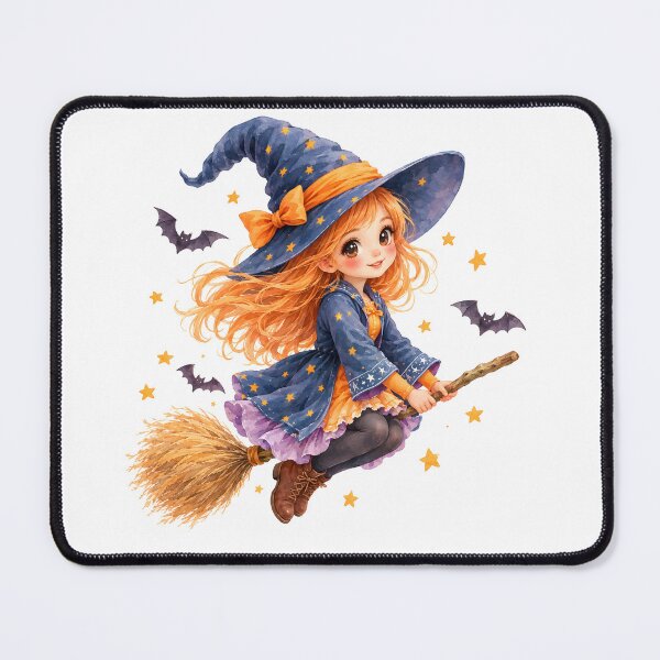 Item preview, Cute little witch on her broomstick designed and sold by bambinella.de.