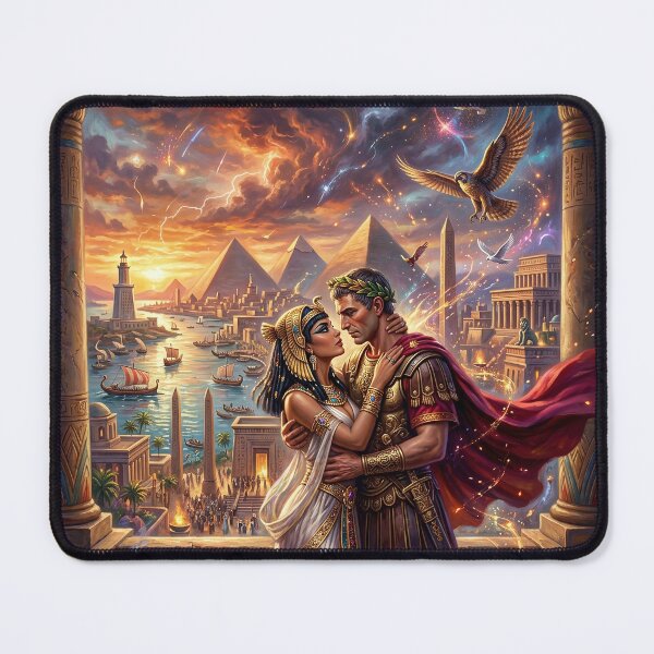 Item preview, Cleopatra and Julius Caesar Romance - Ancient World Fantasy Art designed and sold by Lucid Dream Pixel.
