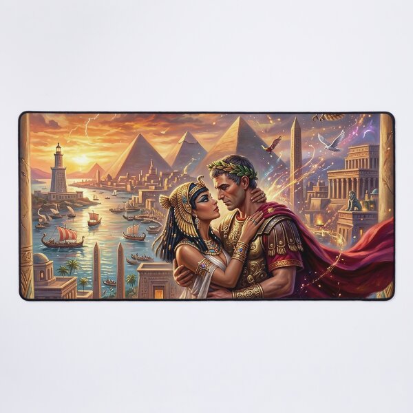 Item preview, Cleopatra and Julius Caesar Romance - Ancient World Fantasy Art designed and sold by Lucid Dream Pixel.