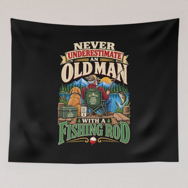 Item preview, Never Underestimate An Old Man With A Fishing Rod .. Funny Fisherman Gift designed and sold by Ridaelb.