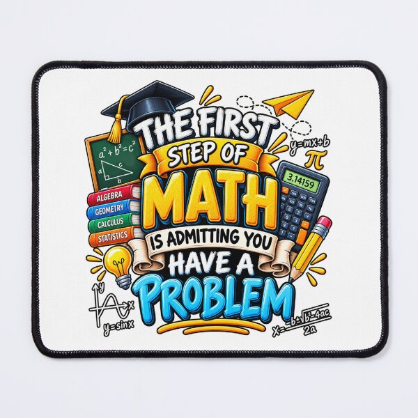Item preview, The First Step of Math Is Admitting You Have a Problem Funny Math Teacher Student Humor designed and sold by 76Valeria.