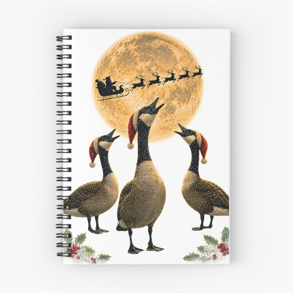 Item preview, Funny Christmas Canada Geese Santa Sleigh Moon Retro Holiday designed and sold by DYAFLK.