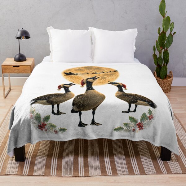 Item preview, Funny Christmas Canada Geese Santa Sleigh Moon Retro Holiday designed and sold by DYAFLK.