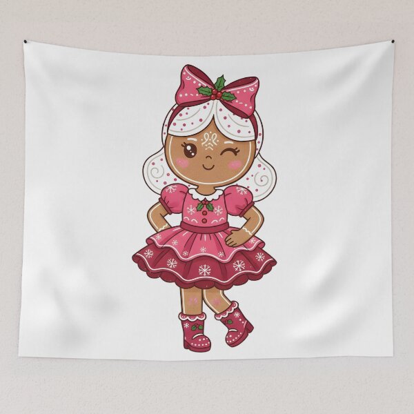 Item preview, Cute & Flirty Gingerbread Girl Pink Christmas Dress Design designed and sold by VibranPalette.