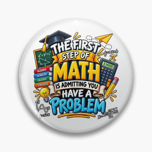 Item preview, The First Step of Math Is Admitting You Have a Problem Funny Math Teacher Student Humor designed and sold by 76Valeria.