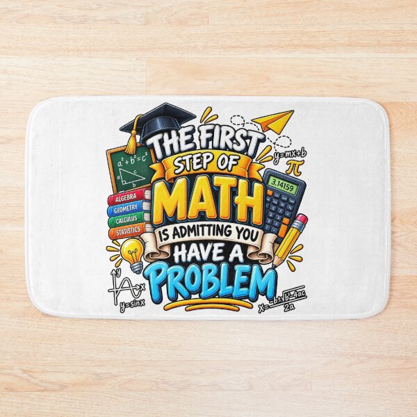 Item preview, The First Step of Math Is Admitting You Have a Problem Funny Math Teacher Student Humor designed and sold by 76Valeria.
