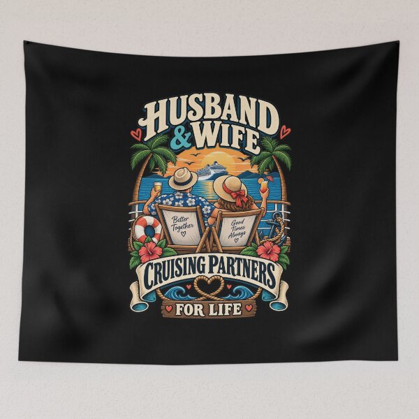 Item preview, Husband & Wife Cruising Partners For Life .. Cruise Couple Gift designed and sold by Ridaelb.