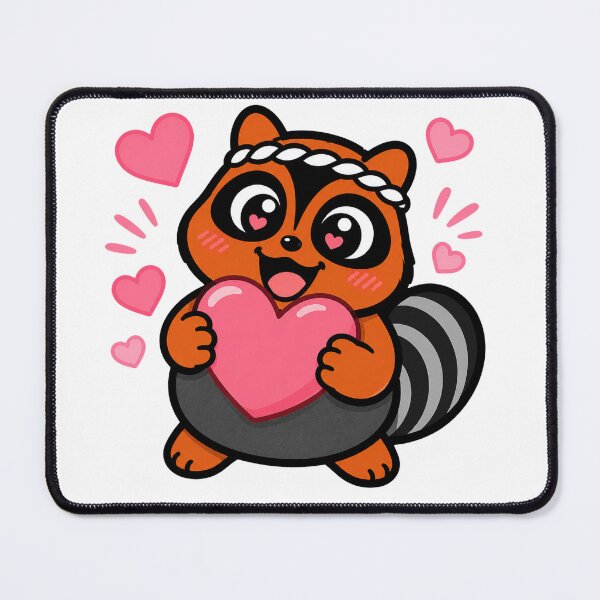 Item preview, Cute Tanuki Sticker — Starry Eyes & Hearts designed and sold by naruse-design.