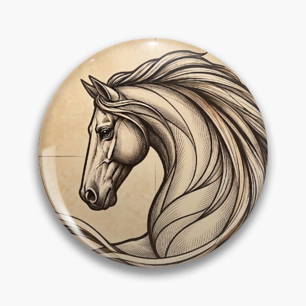 Item preview, Elegant horse in vintage Art Nouveau style designed and sold by thirtyonestars.