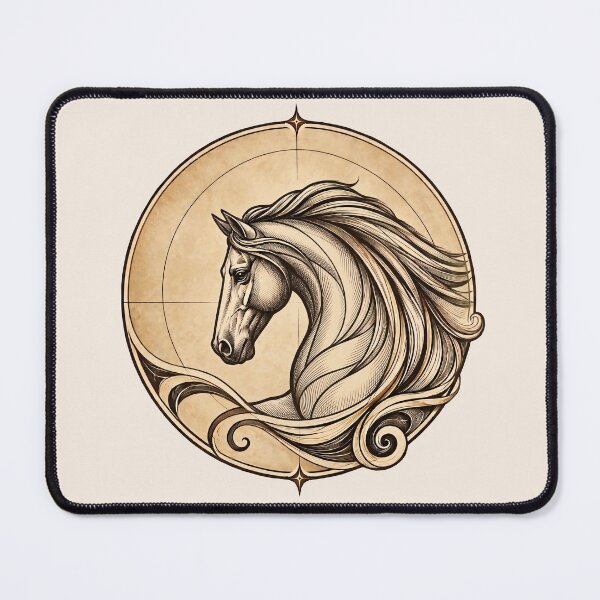 Item preview, Elegant horse in vintage Art Nouveau style designed and sold by thirtyonestars.