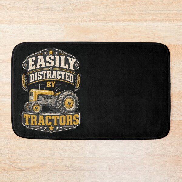 Item preview, Easily Distracted by Tractors Funny Vintage Farmer designed and sold by CalmDownZone ⭐️⭐️⭐️⭐️⭐️.